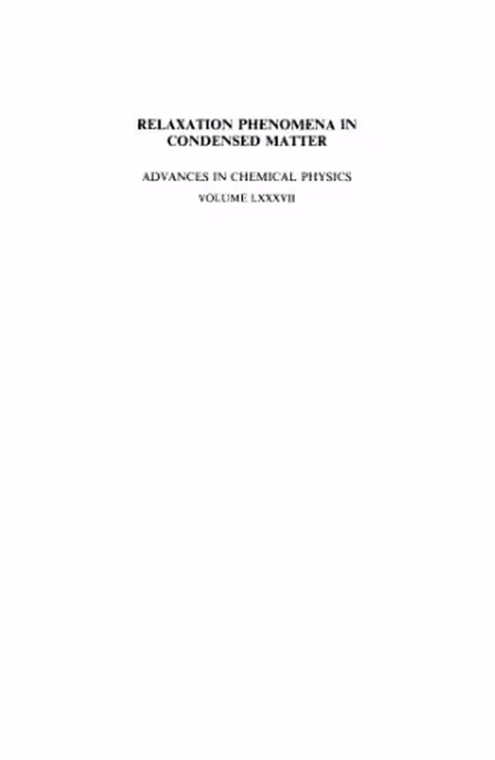 خرید و دانلود نسخه کامل کتاب Relaxation Phenomena in Condensed Matter