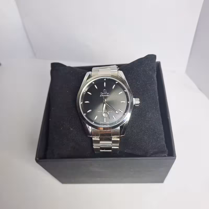 ساعت مچی مردانه امگا اسپید مستر بند استیل صفحه مشکی شیک