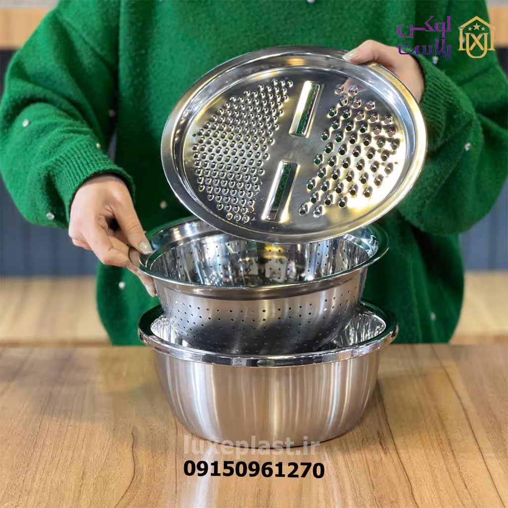 کاسه آبکش استیل رنده دار 5 تیغه 9180