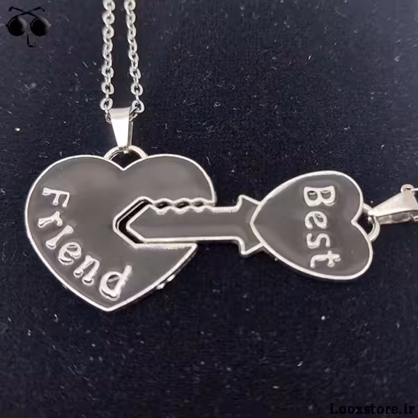 گردنبند ست بست فرند طرح قلب و کلید