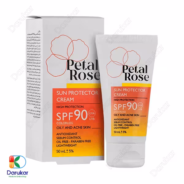 کرم ضد آفتاب پتال رز مناسب پوست چرب SPF90 حجم 50 میلی لیتر