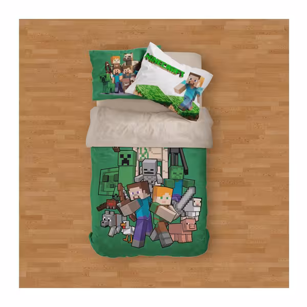 ست روتختی کارتونی دستیکور مدل VM3-217 MINECRAFT04