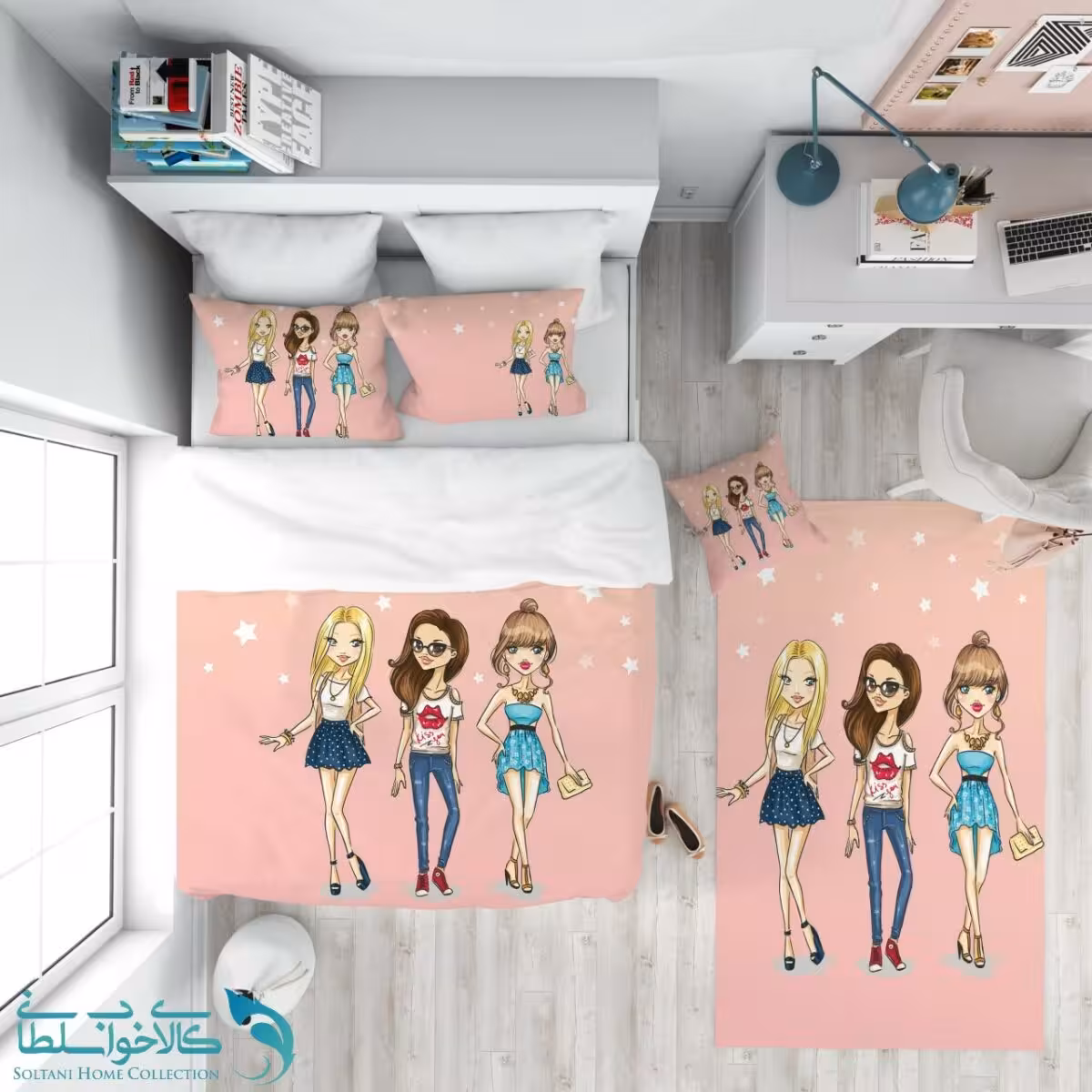 روتختی طرح دختران جذاب سایز یکنفره کد A1708