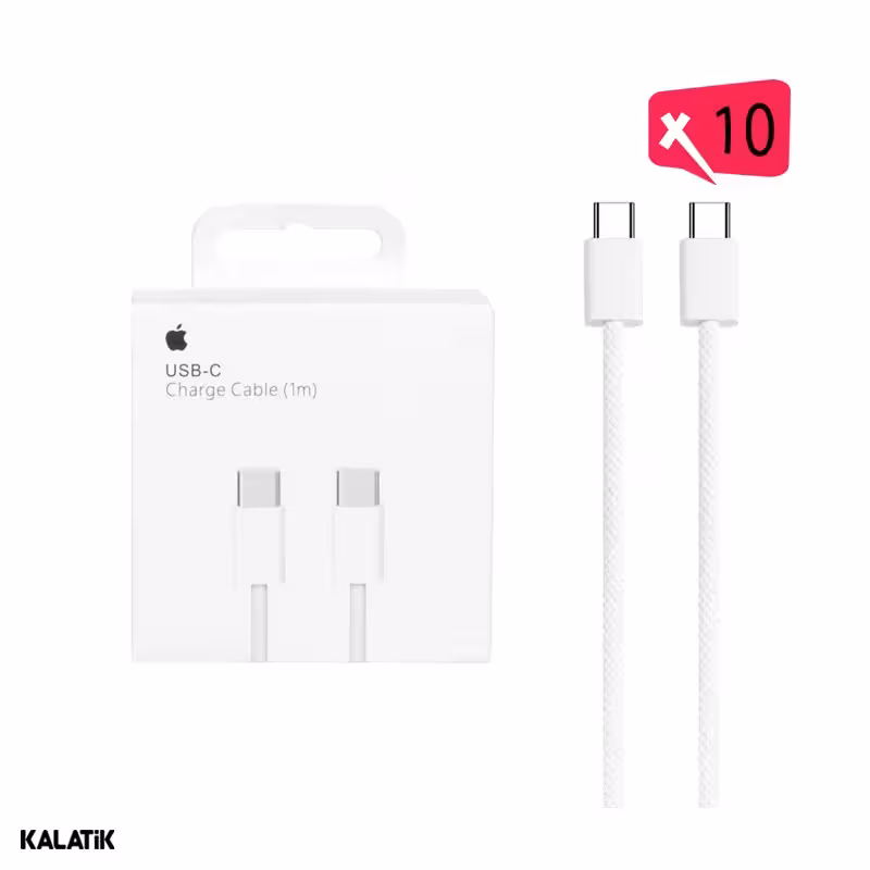 کابل تبدیل USB-C به USB-C اپل آیفون 15 مدل MQKJ3ZM/A به طول 1 متر-بسته 10 عددی-شارسل