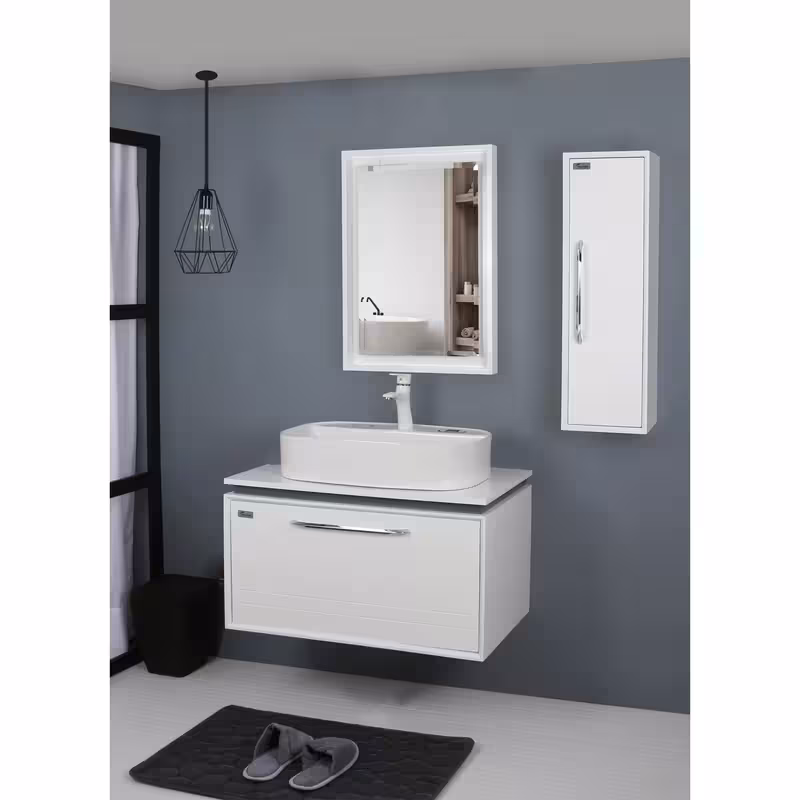 ست کابینت و روشویی دلفین کد 9102-1 به همراه آینه و باکس