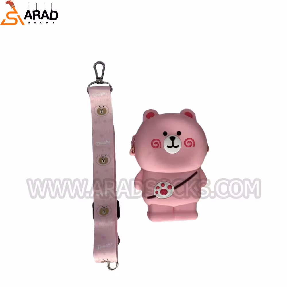 کیف سیلیکونی طرح تدی صورتی