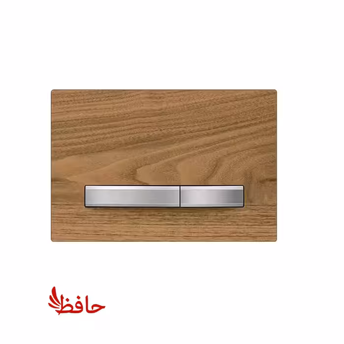 صفحه کلید فلاش تانک توکار ایران مدل پرایم چوب بلوط با دکمه کروم