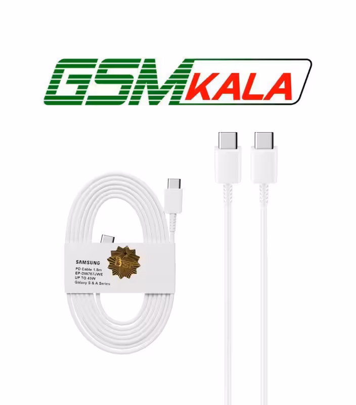 کابل شارژ 1.8 متری PD و فست SAMSUNG Type-C to Type-C 45W - سفید - DST