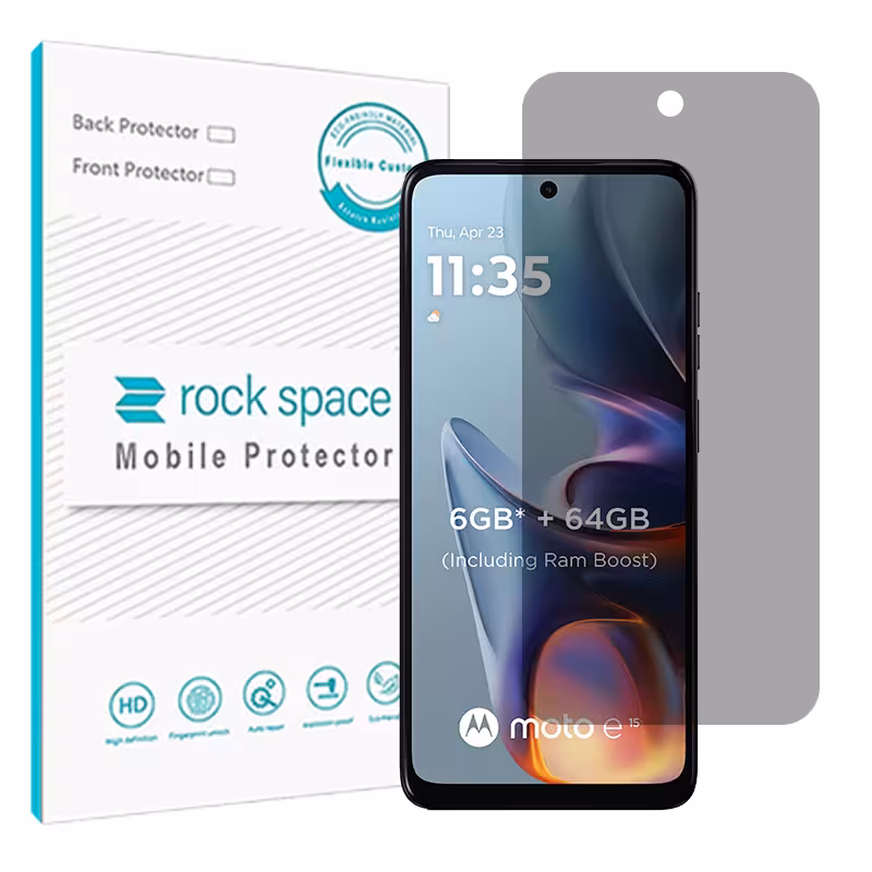 گلس موتورولا Moto E15 مدل نانو هیدروژل پرایوسی برند راک اسپیس کدS