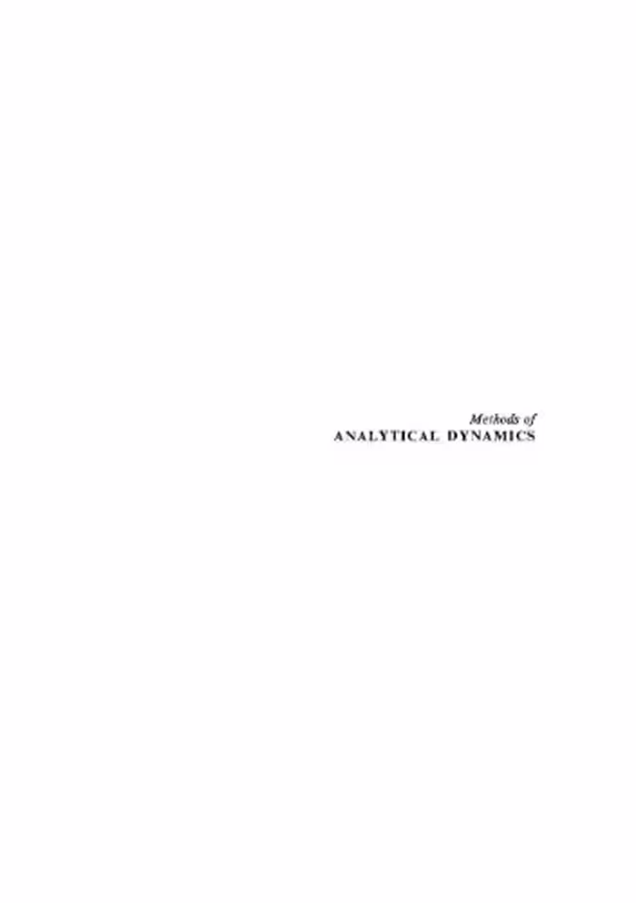 خرید و دانلود نسخه کامل کتاب Methods of analytical dynamics