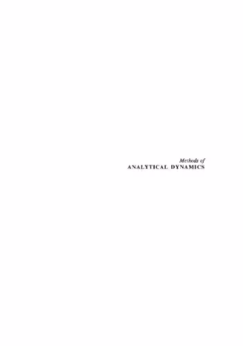 خرید و دانلود نسخه کامل کتاب Methods of analytical dynamics