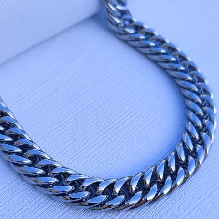 زنجیر کارتیر 12 میل براق 60 سانتی مردانه استیل