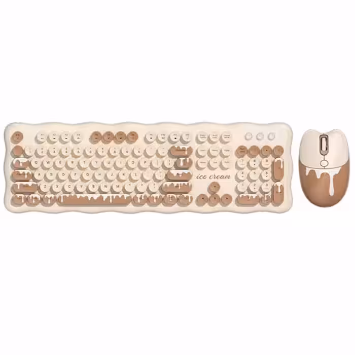 ماوس و کیبورد بی سیم مافی مدل Ice Cream