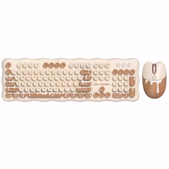 ماوس و کیبورد بی سیم مافی مدل Ice Cream