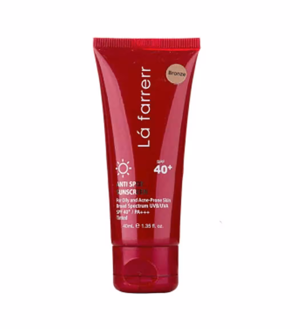 کرم ضد آفتاب و ضد لک پوست چرب و مستعد آکنه SPF 40 لافارر La farrerr