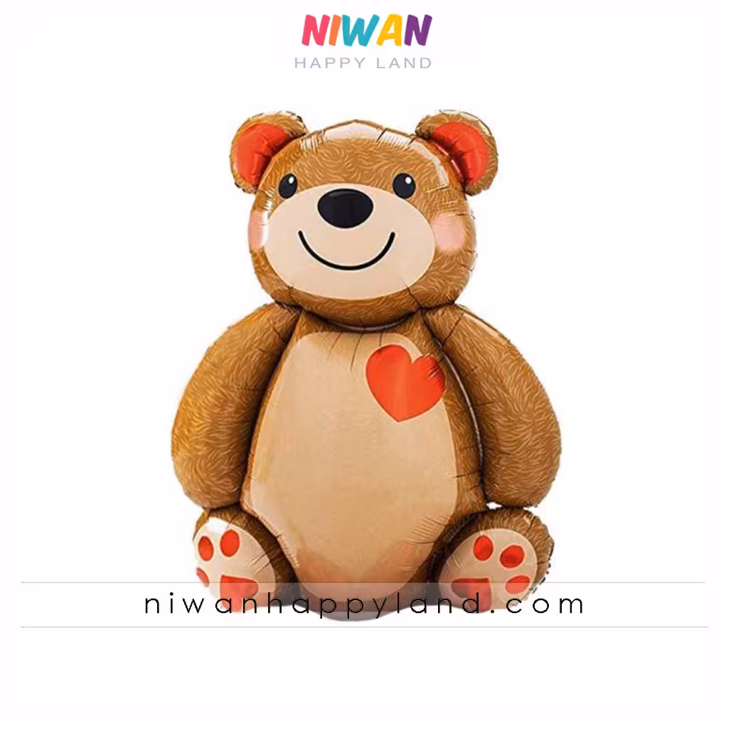 بادکنک فویلی خرس قلبی