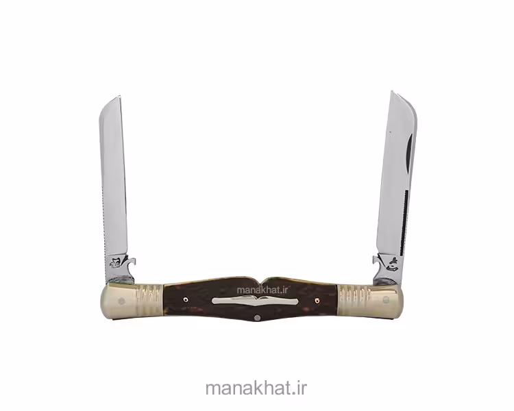 قلمتراش دو تیغ طره دار دسته شاخ 13 سانت پلاک دار استاد جواد توسلی