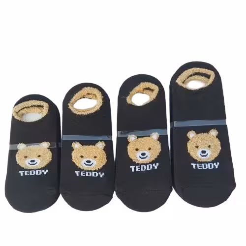 جوراب فانتزی بدون ساق طرح تدی در 4 سایز