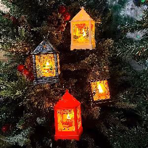 فانوس چراغدار کریسمس 10 سانت کد 256