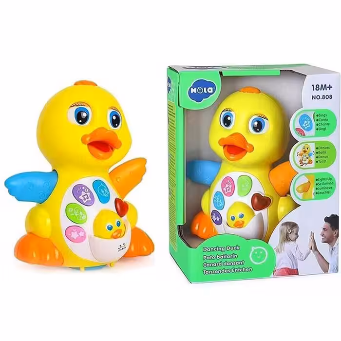 اسباب بازی نوزادی اردک موزیکال 808 Hola Toys