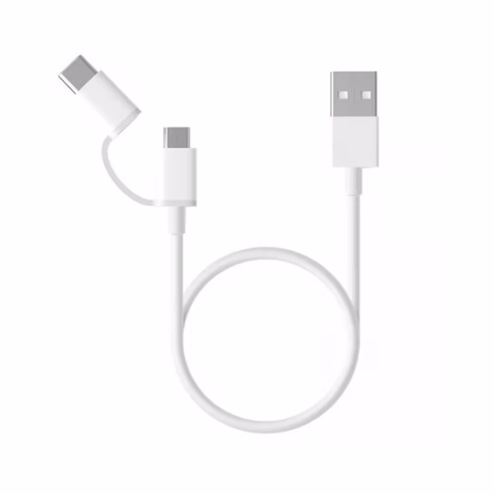 کابل 2 در 1 تبدیل microUSB به Type C شیائومی