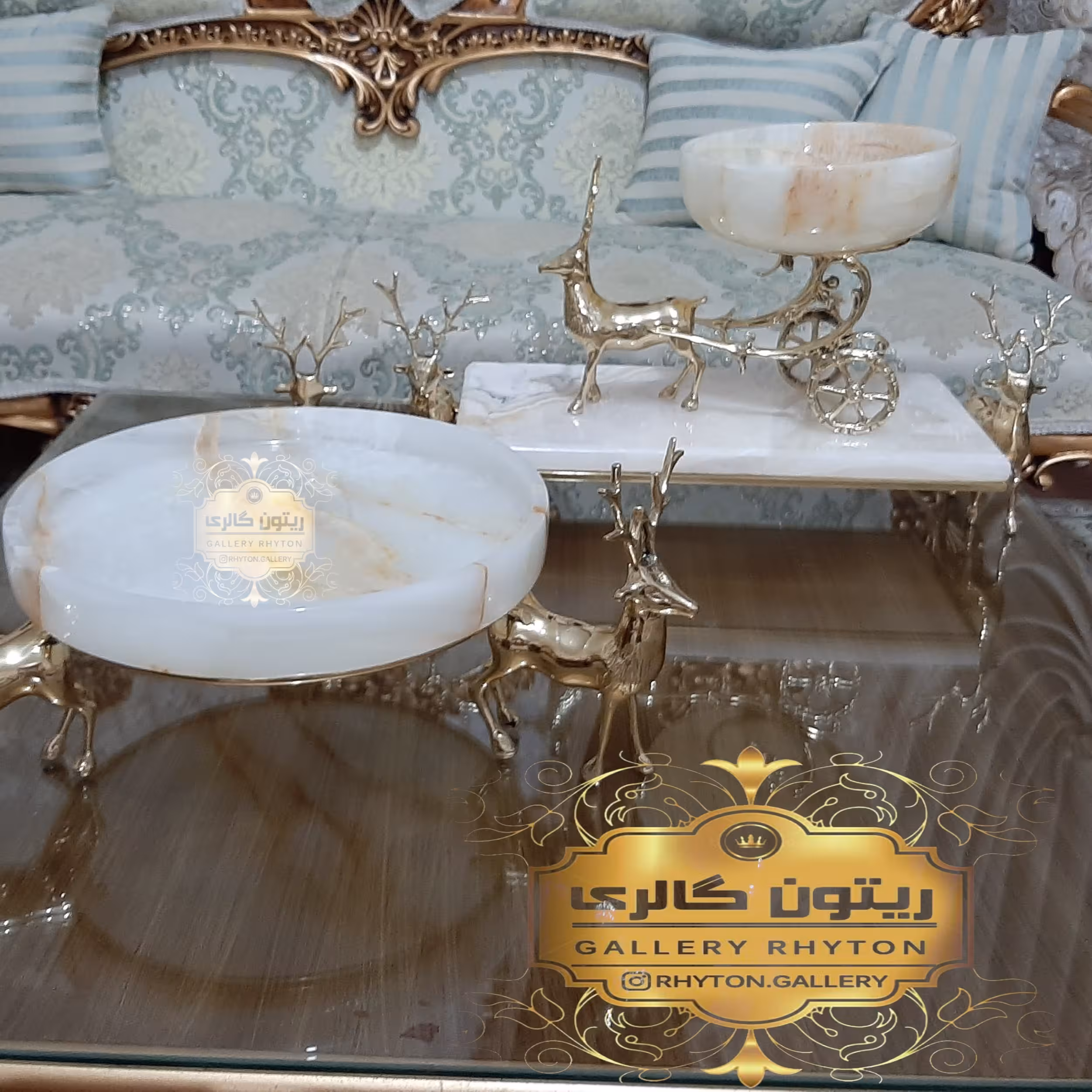 ست پذیرایی برنزی سنگی