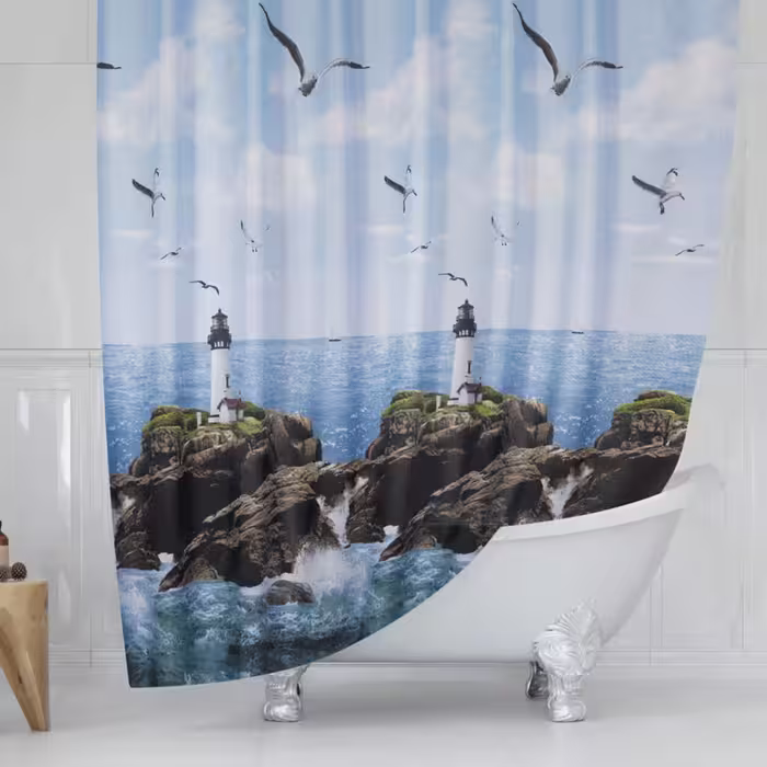 پرده حمام دلفین مدل Tor-9298 سایز 180×200سانتی متر
