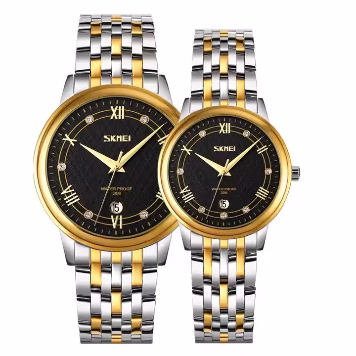 ست ساعت مچی عقربه ای  زنانه و مردانه اسکمی مدل 9272BK