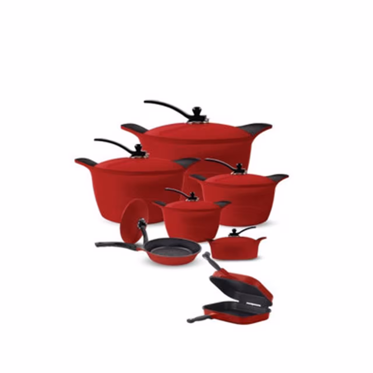 سرویس گرانیت 14 پارچه عرشیا مدل CO162-2713 قرمز رنگ