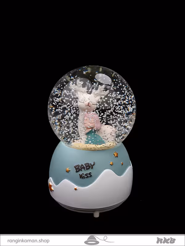 گوی موزیکال دخترک و گوزن برفی Little girl and snow deer snow globe