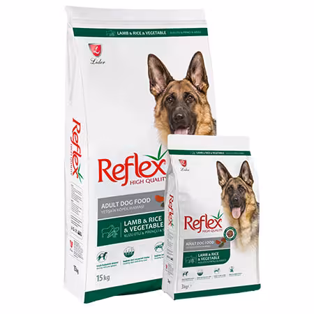 غذای خشک سگ رفلکس با طعم بره و برنج و سبزیجات 15 کیلویی