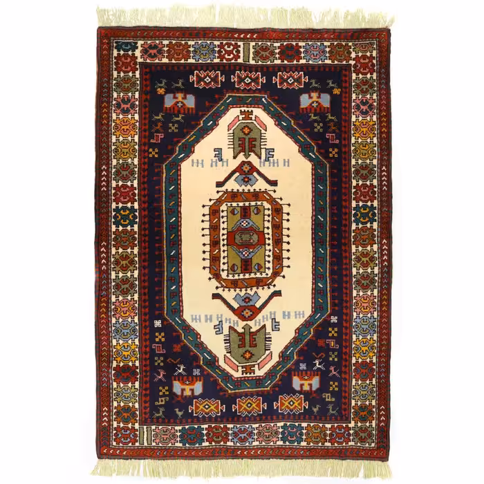 فرش دستباف کرمانج دو و نیم متری طرح حوضی