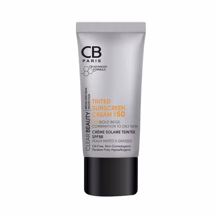 کرم ضد آفتاب رنگی SPF50 پوست مختلط تا چرب 40 میلی لیتر سی بی پاریس CB PARIS
