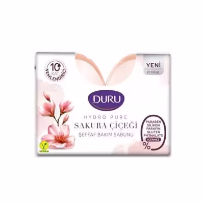 صابون شفاف دورو DURU بسته 2 عددی 270 گرم رایحه شکوفه گیلاس