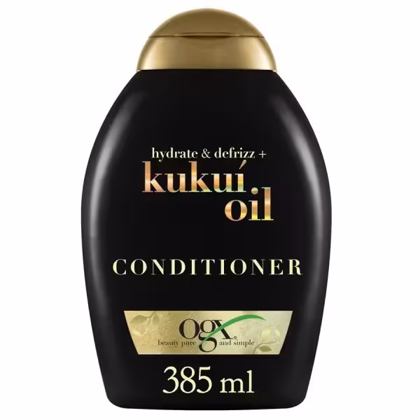 نرم کننده بدون سولفات Ogx  مدل Kukui oil آبرسان و محافظ موهای وز و خشک حجم 385 میل