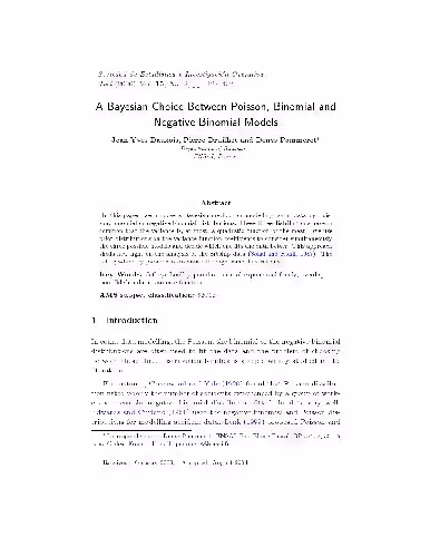 خرید و دانلود نسخه کامل کتاب A Bayesian Choice Between Poisson, Binomial and Negative Binomial Models