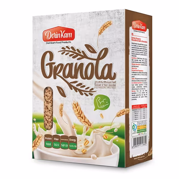 گرانولا رژیمی شکلات تلخ و نسکافه درین کام