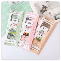 ست خط کش و گونیا گربه گلی (مدل رندوم)