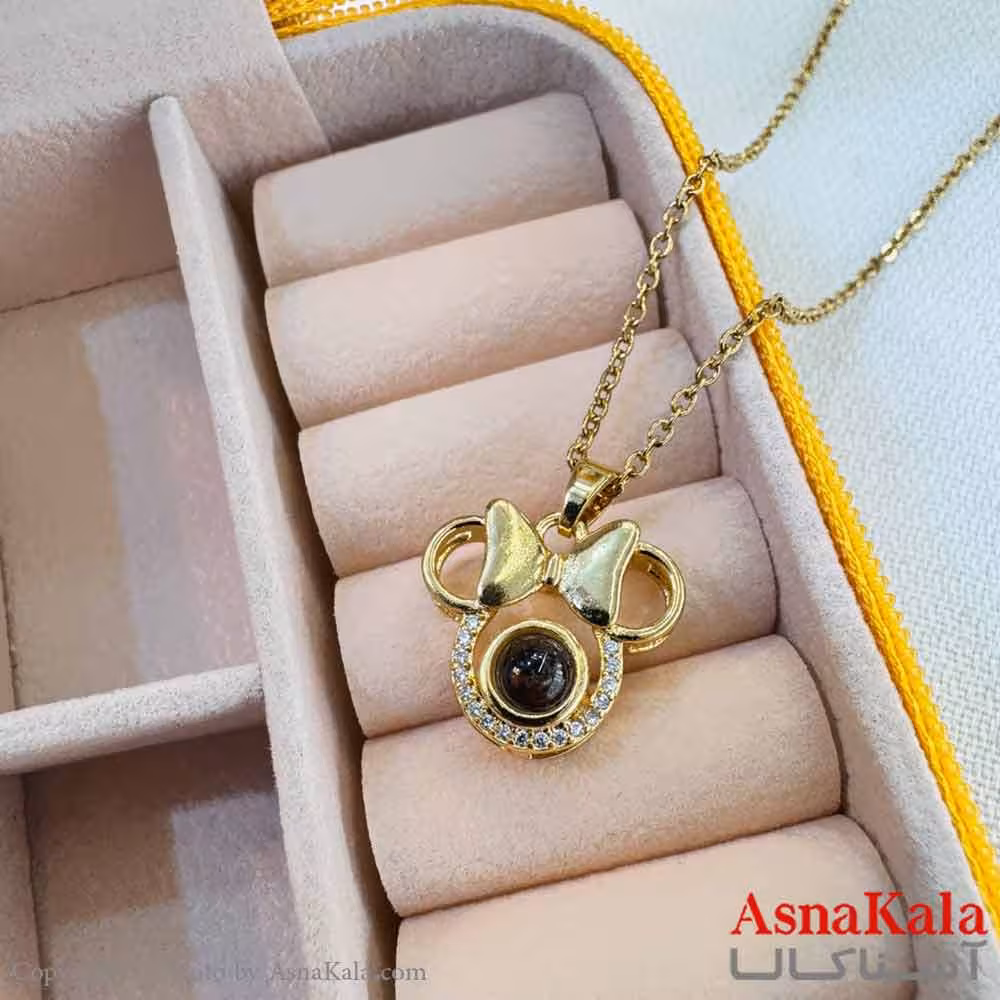 گردنبند تلسکوپی دوستت دارم به صد زبان دنیا طرح پاپیون کد GNB16989W