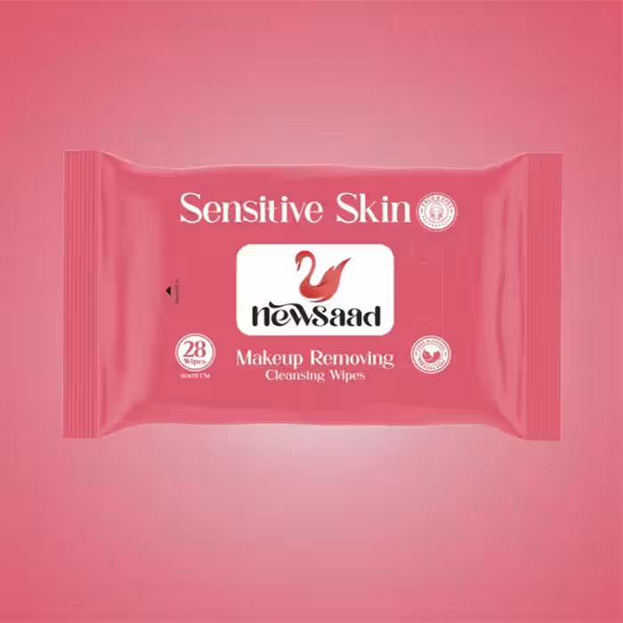 دستمال مرطوب پاک‌ کننده آرایشی پوست حساس نیوساد 28 برگی