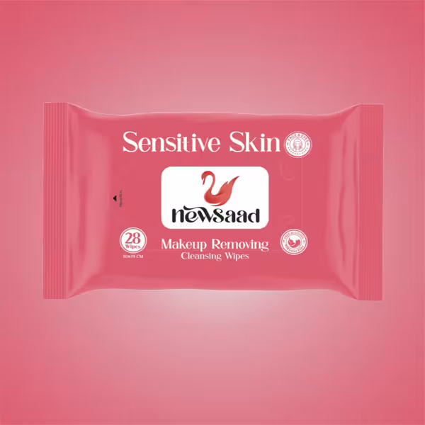 دستمال مرطوب پاک‌ کننده آرایشی پوست حساس نیوساد 28 برگی