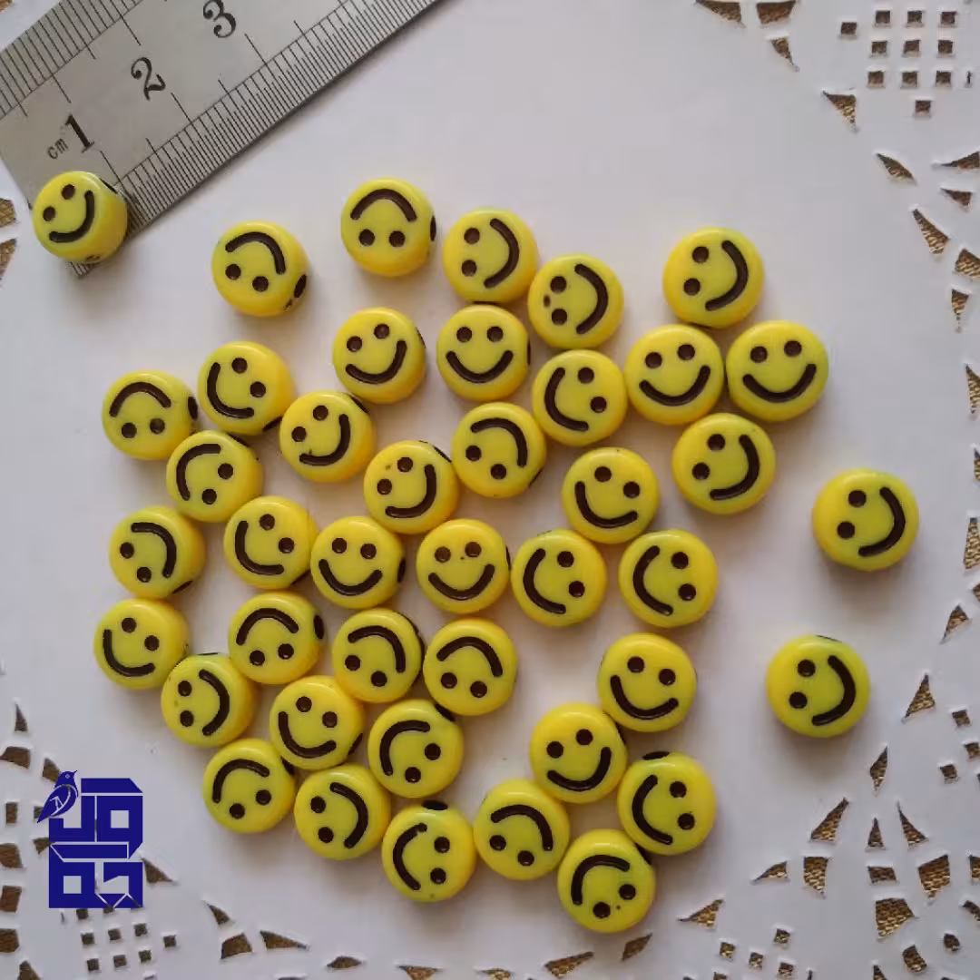 مهره طرح استیکری رنگ زرد پک 10 عددی