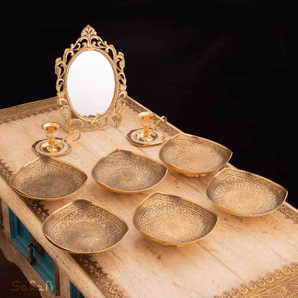 ست هفت سین برنجی طلایی کد 1102