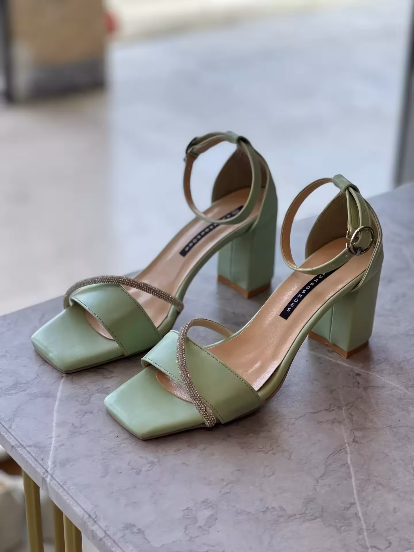 صندل زنانه پاشنه 8سانت کد SS163 رنگ سبز سایز 39