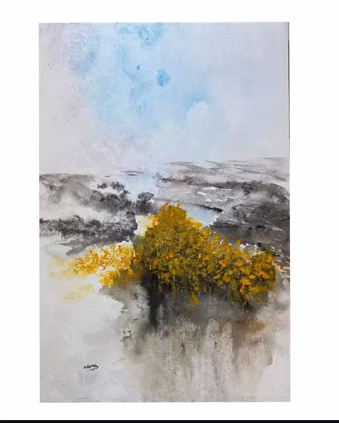 تابلو نقاشی ، دشت زرد