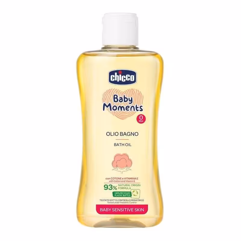 روغن بدن چیکو Chicco پنبه دانه 93% olio bagno ارگانیک حجم 200 میل