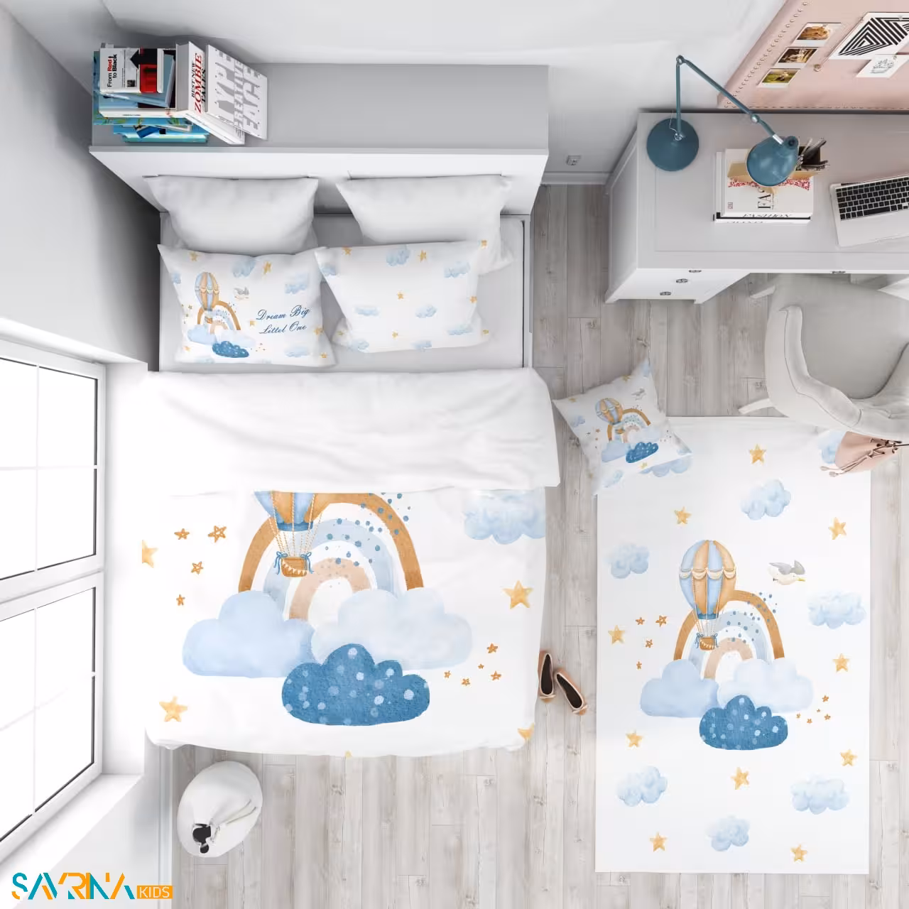 سرویس روتختی طرح بالن در آسمان یک نفره کد A2855