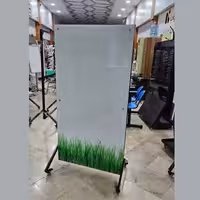 وایت برد شیشه ای پایه دار مدل هشتی کوچک سایز 170 * 90