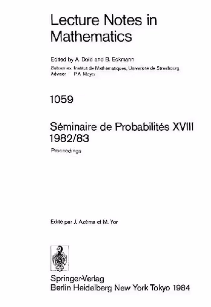 خرید و دانلود نسخه کامل کتاب Seminaire De Probabilites XVIII 1982/83