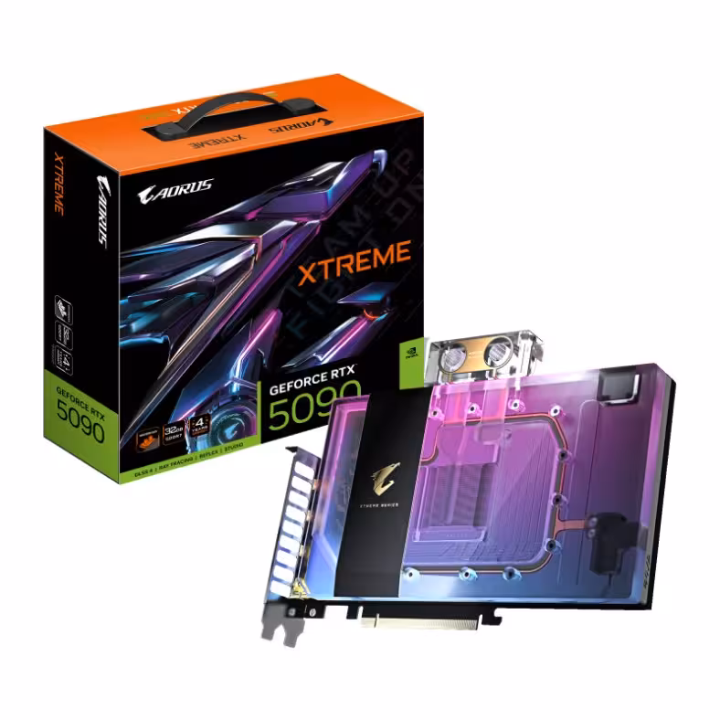 کارت گرافیک گیگابایت AORUS RTX 5090 Xtreme Waterforce WB 32GB